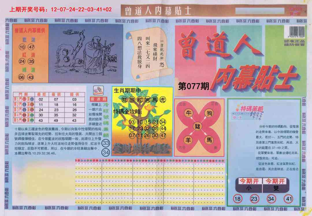 077期曾道人内幕贴士A[图]